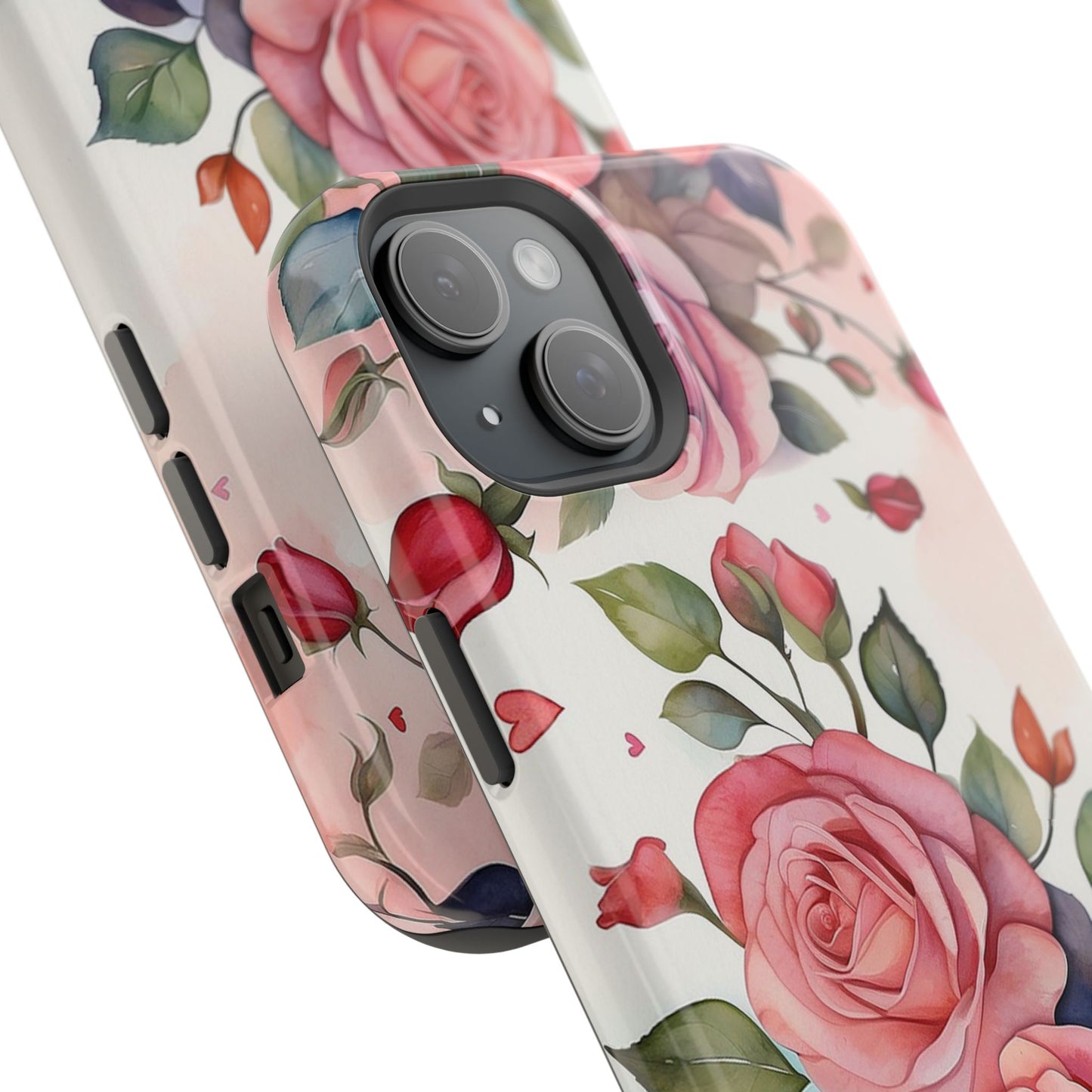 Floral Rose Magnetic Phone Case — Impact-Resistant Protective Cover