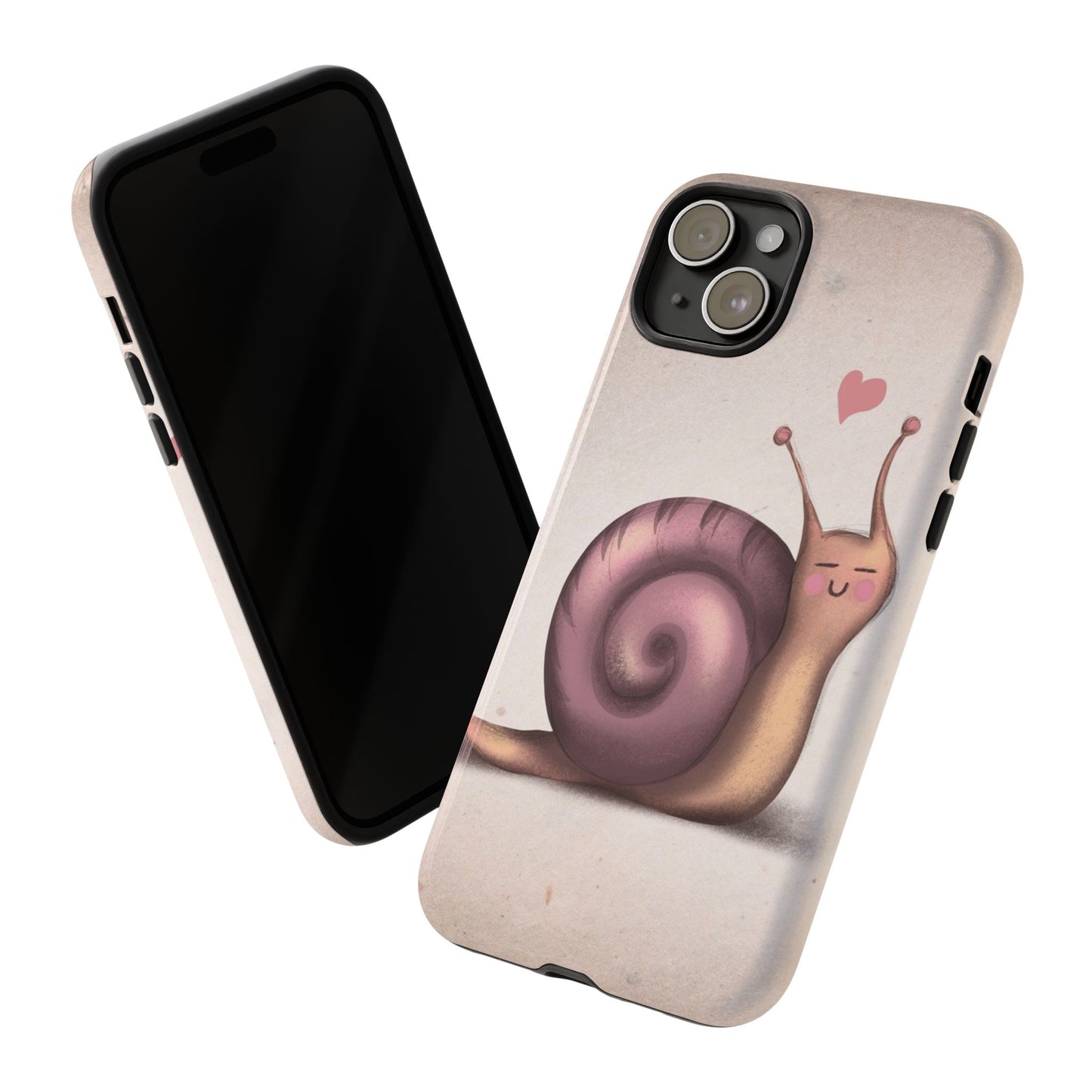Cute Snail Phone Case — Pink Heart Cartoon Protective iPhone Cover