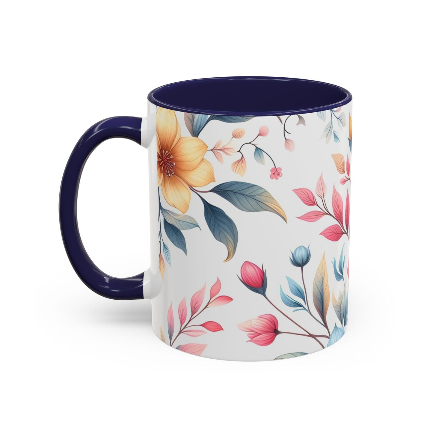 Floral Accent Coffee Mug - Perfect Gift for Tea Lovers, Home Decor, Kitchen Accessories, Mother's Day, Coffee Enthusiasts