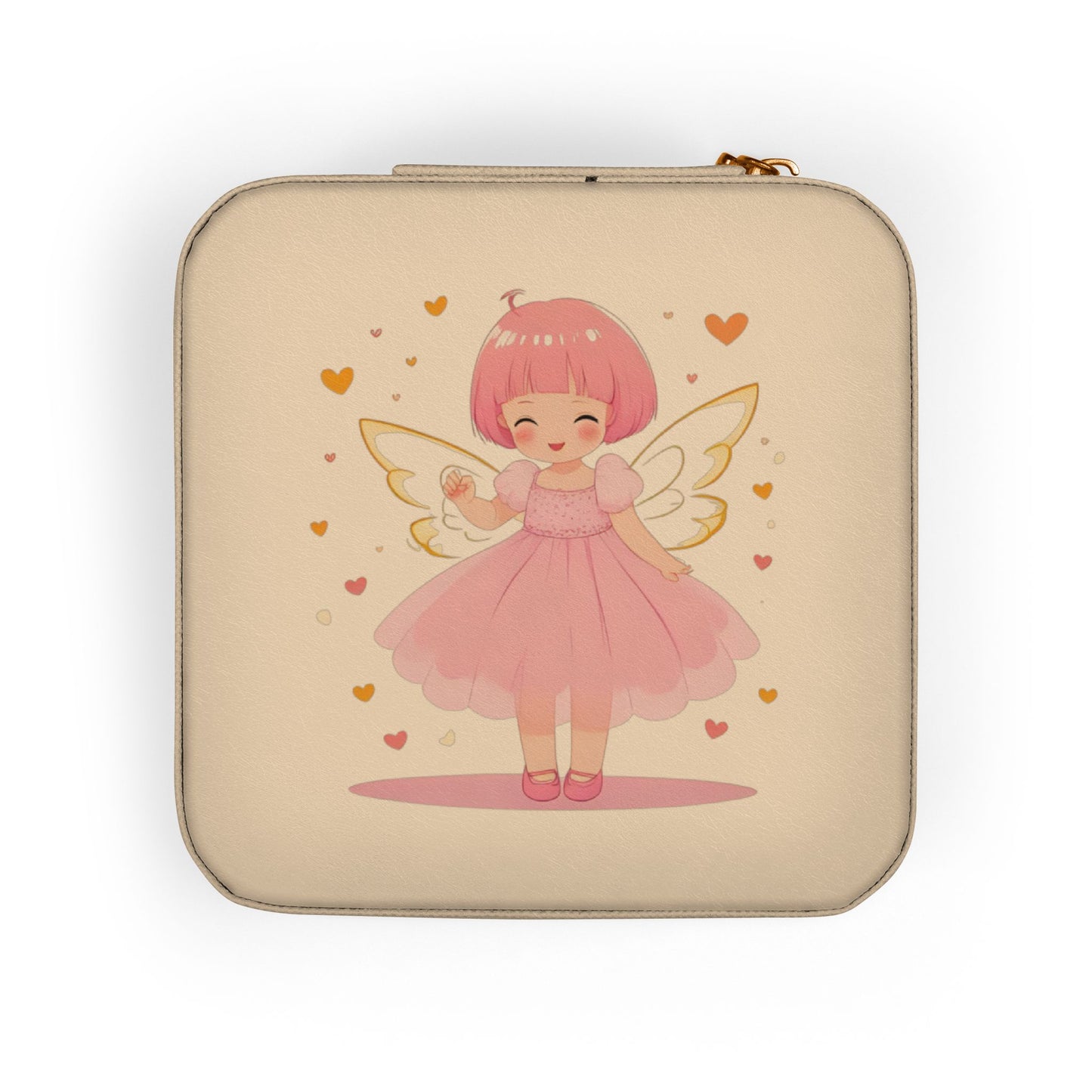 Pink Fairy Jewelry Travel Case — Compact Organizer for Rings, Earrings & Necklaces