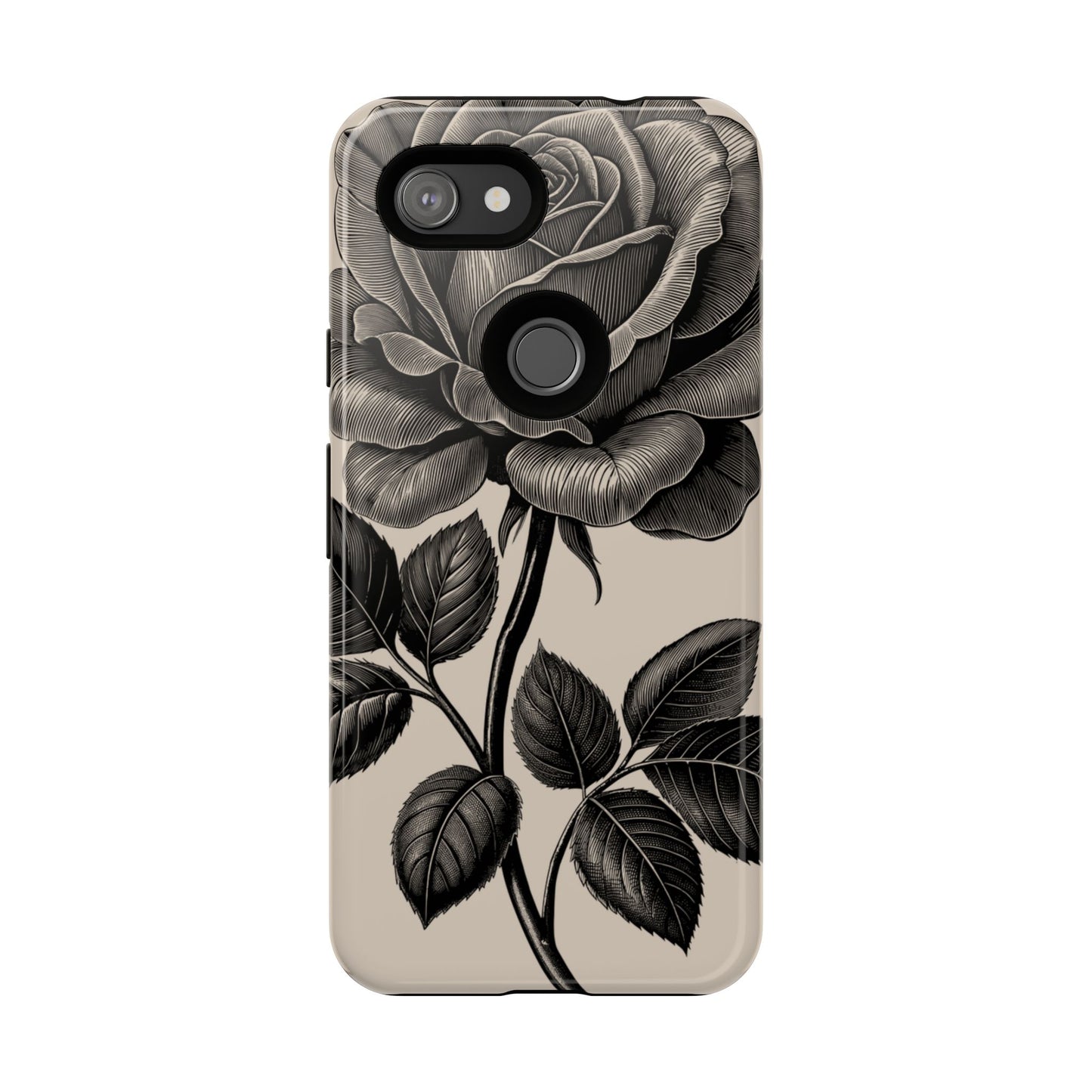 Black Rose Phone Case, Tough Cases with Floral Design, Elegant Tech Accessory, Gift for Flower Lovers, Stylish Protection
