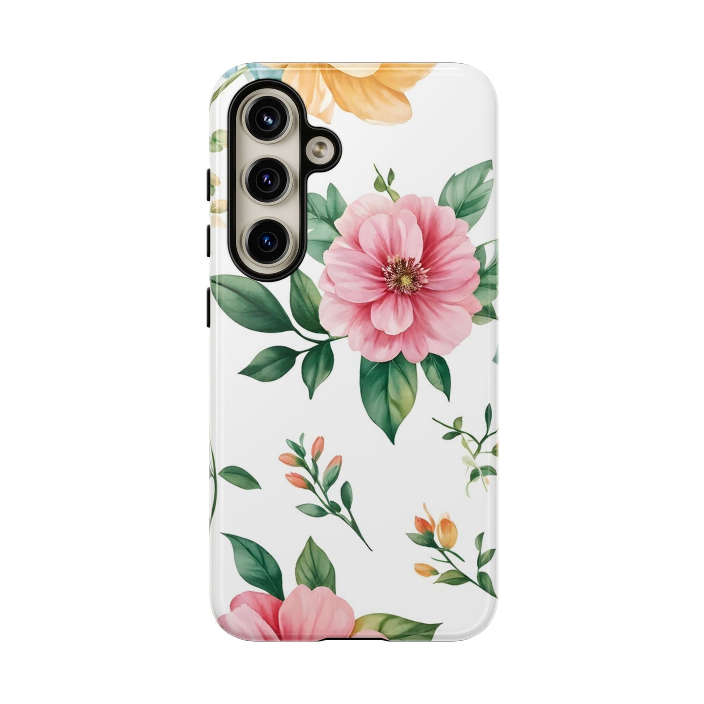 Floral Tough Phone Case — Pink Peony Protective Phone Cover