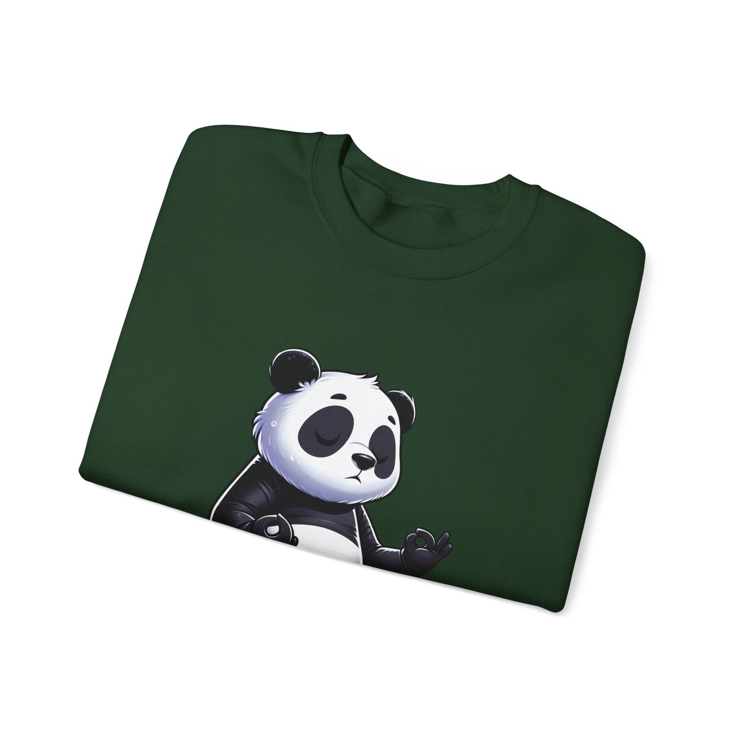 Crewneck Sweatshirt — Meditating Panda Graphic Cozy Pullover
