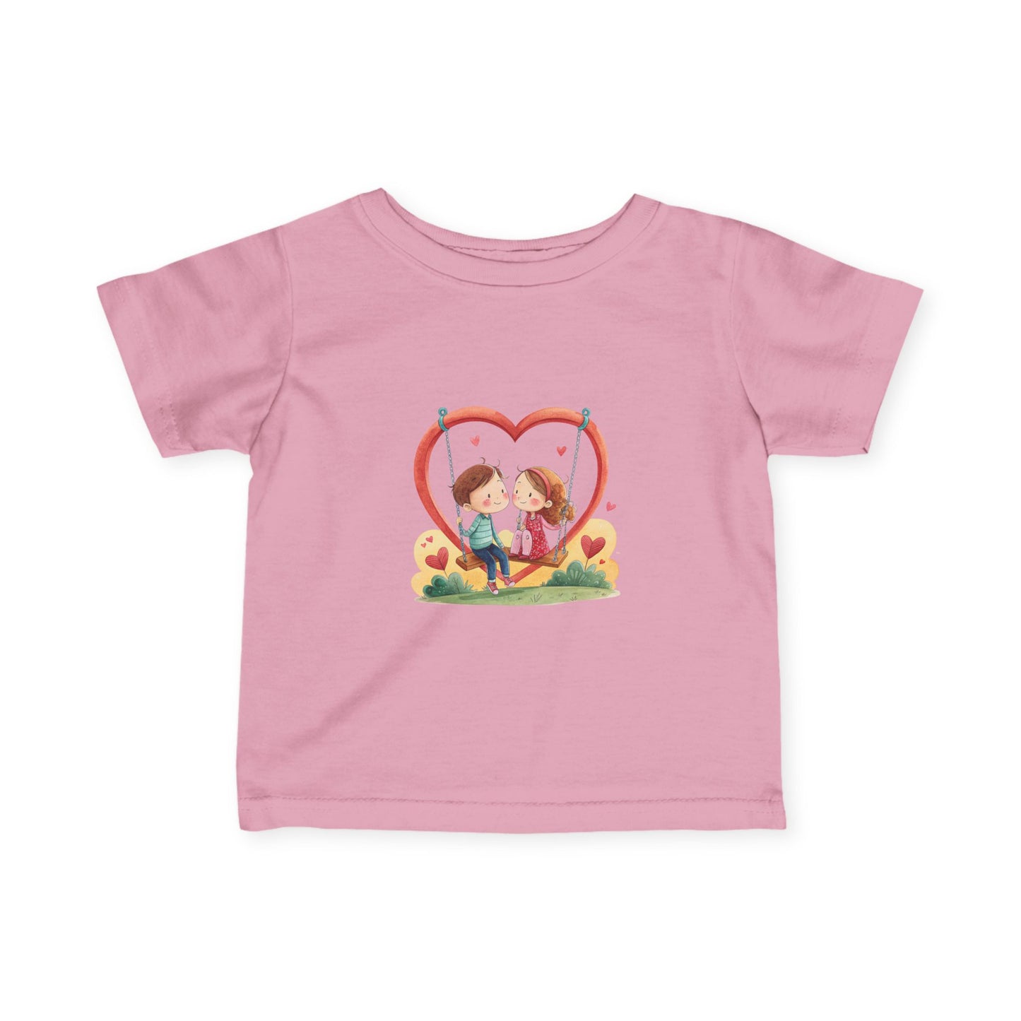 Infant Tee — Cute Heart Kids Valentine Design