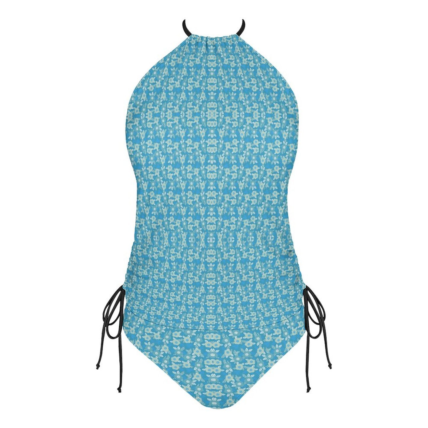 2-Piece Women's Tankini Set with High Neck Halter Top
