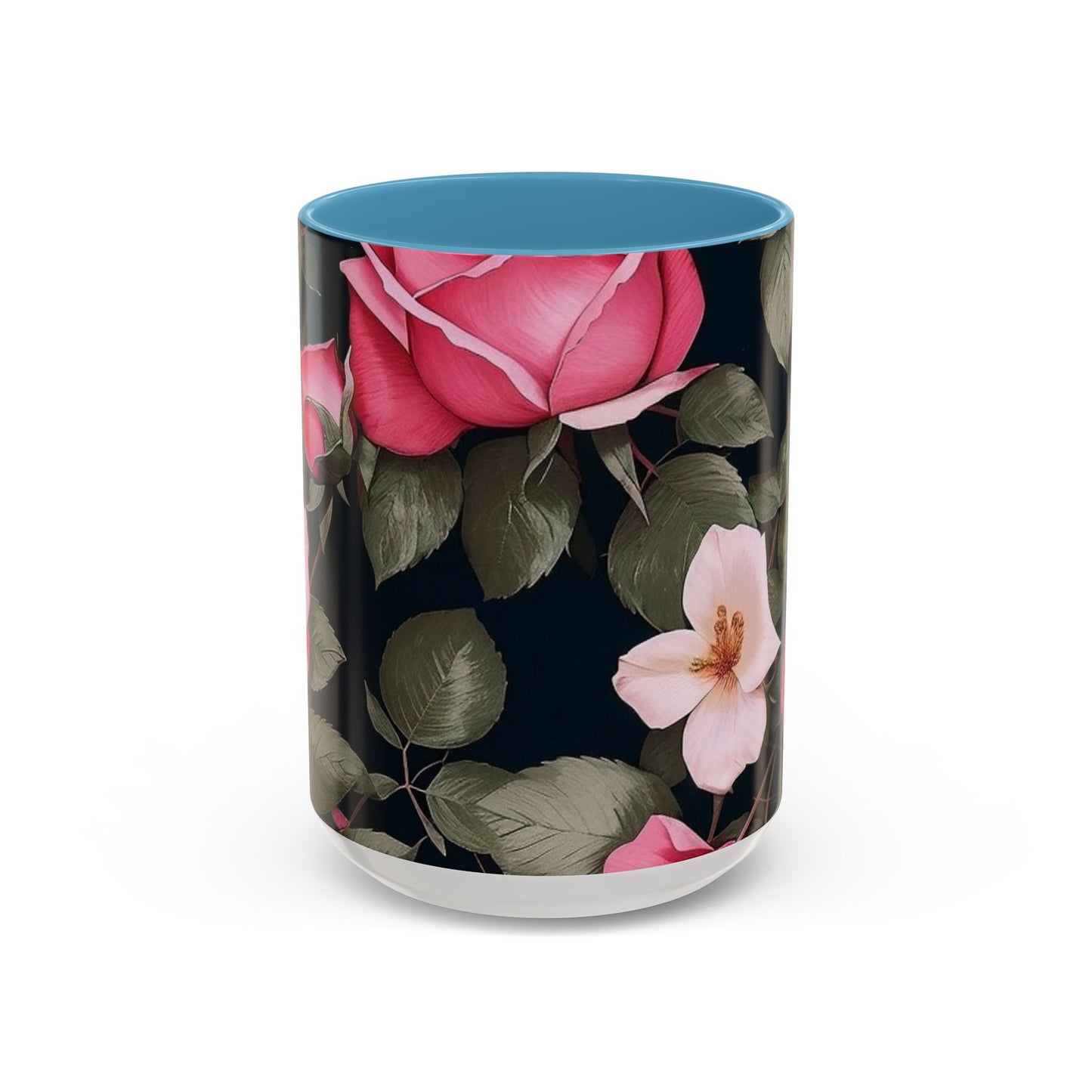 Floral Accent Coffee Mug, Gift for Her, Cute Floral Mug, Spring Decor, Coffee Lover Gift