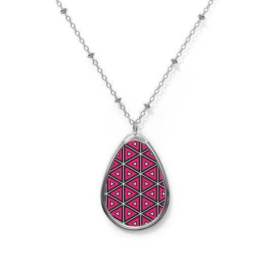 Oval Necklace - Pink
