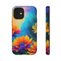Floral Burst Tough Phone Case — Vibrant Watercolor Flowers Protective Cover