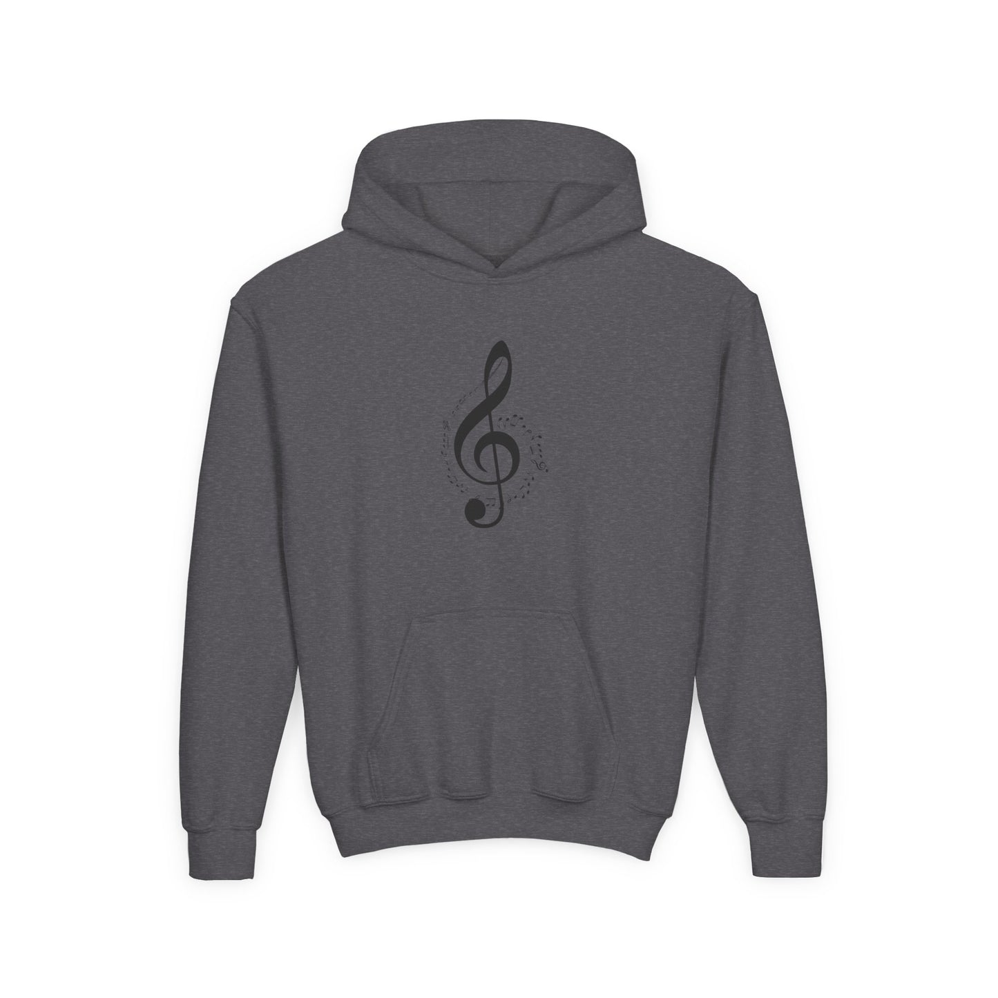 Youth Music Treble Clef Hoodie – Cute Musical Notes Kids Sweatshirt