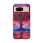 Heart Tree Phone Case — Romantic Red & Blue Protective Tough Case