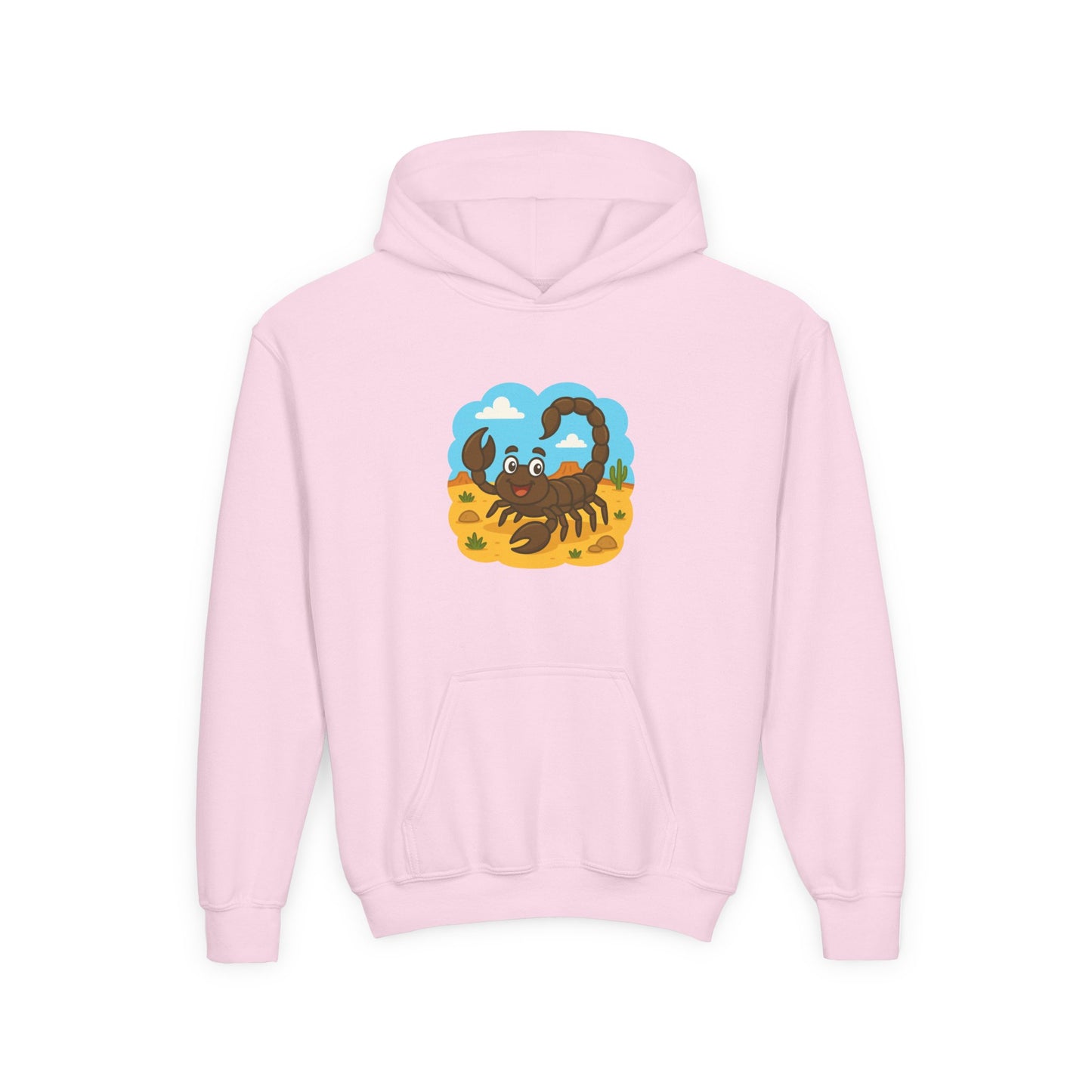 Smiling Scorpion Youth Hoodie | Desert Cartoon Scorpion Kids Sweatshirt