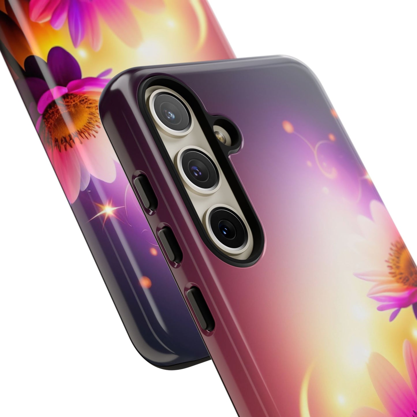 Floral Moonlight Phone Case – Purple Daisy Protective Cover