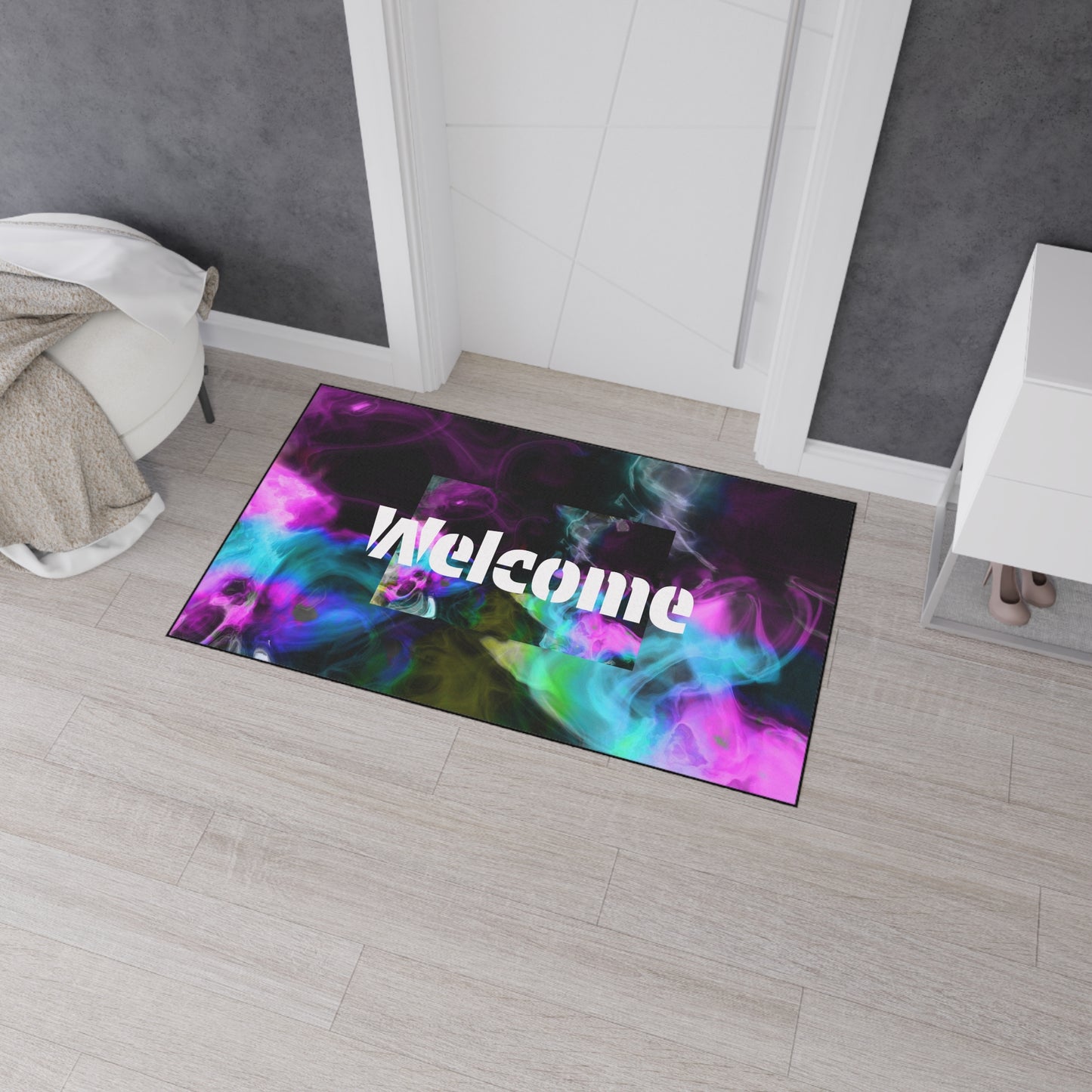 Welcome Smoke Welcome Mat — Heavy Duty Colorful Floor Mat for Entryway