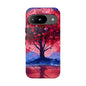 Heart Tree Phone Case — Romantic Red & Blue Protective Tough Case