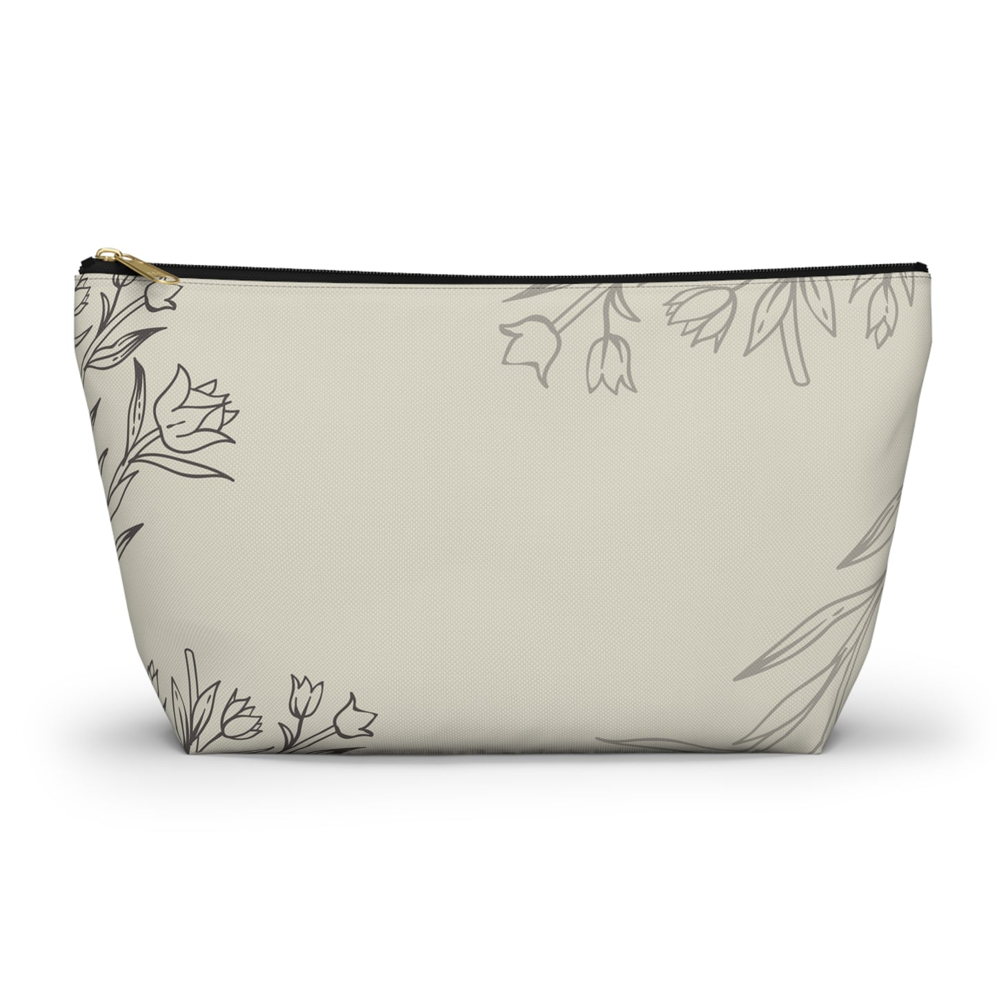 Floral Sketch Accessory Pouch — T‑Bottom Makeup & Travel Organizer