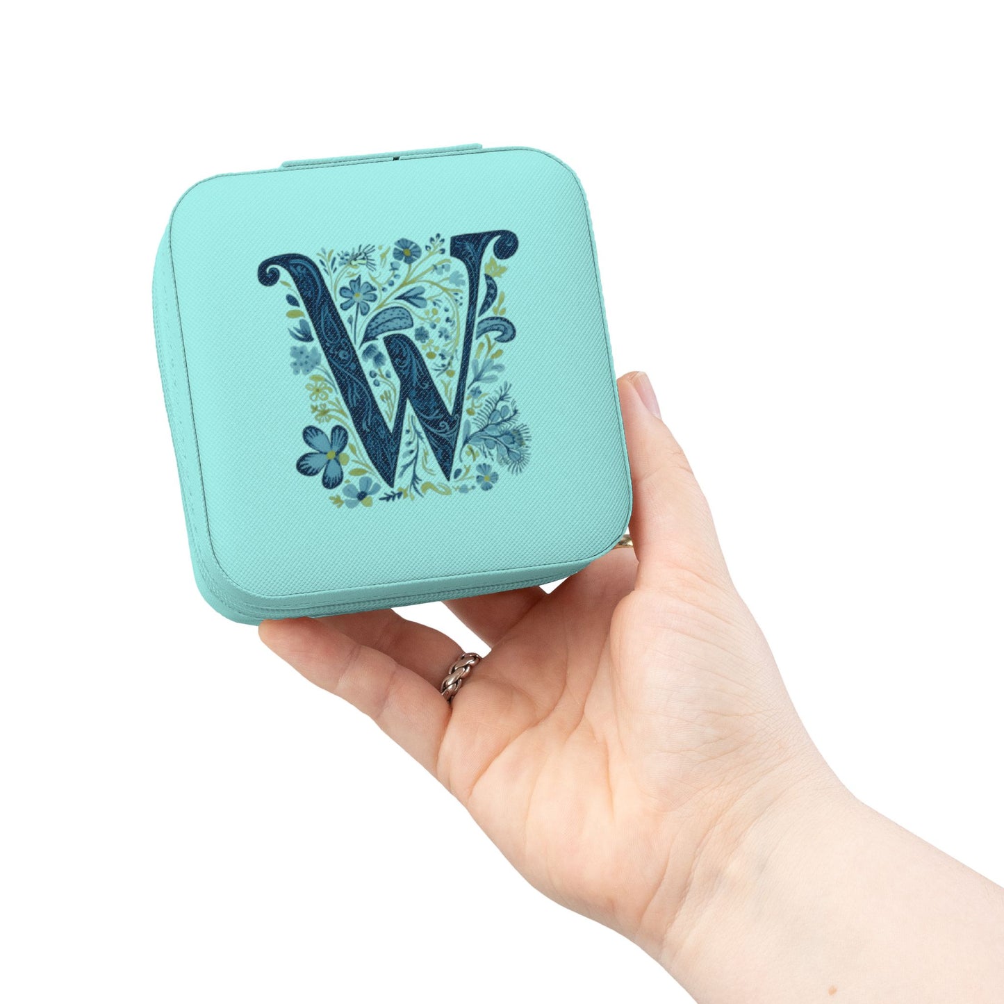 Personalized Monogram Jewelry Travel Case – Compact Pink W Organizer Box