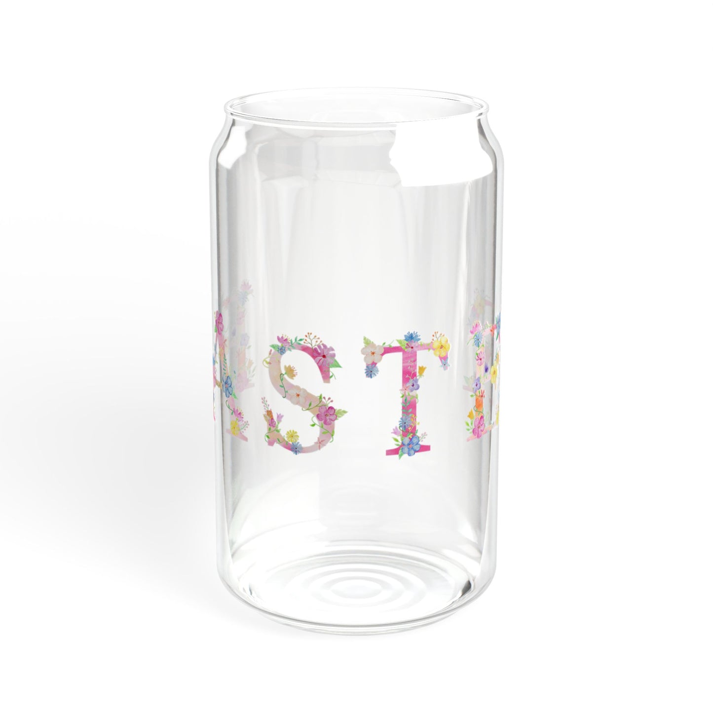 Easter Floral Sipper Glass, 16oz