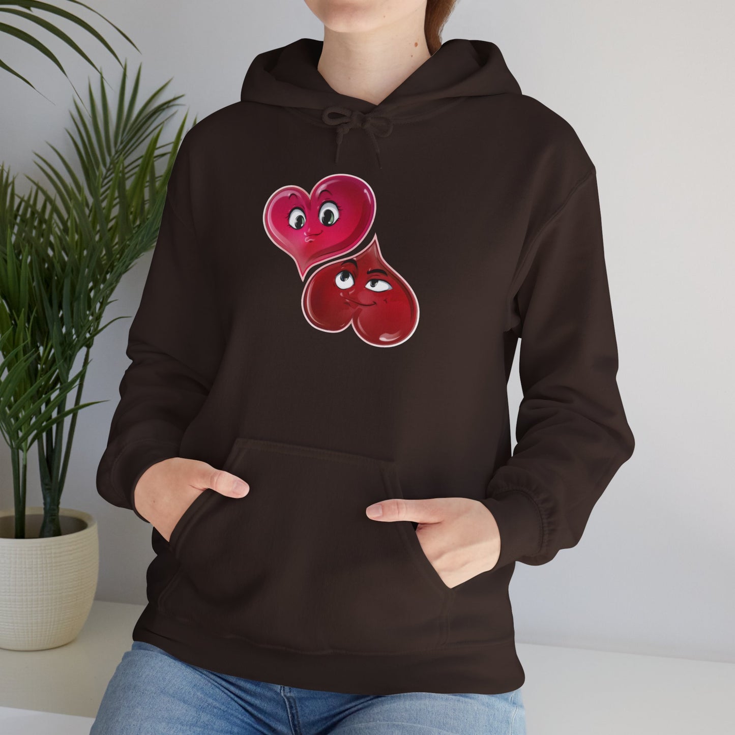 Heart Buds Hoodie — Cute Pair of Cheeky Heart Characters, Valentine’s Day Gift