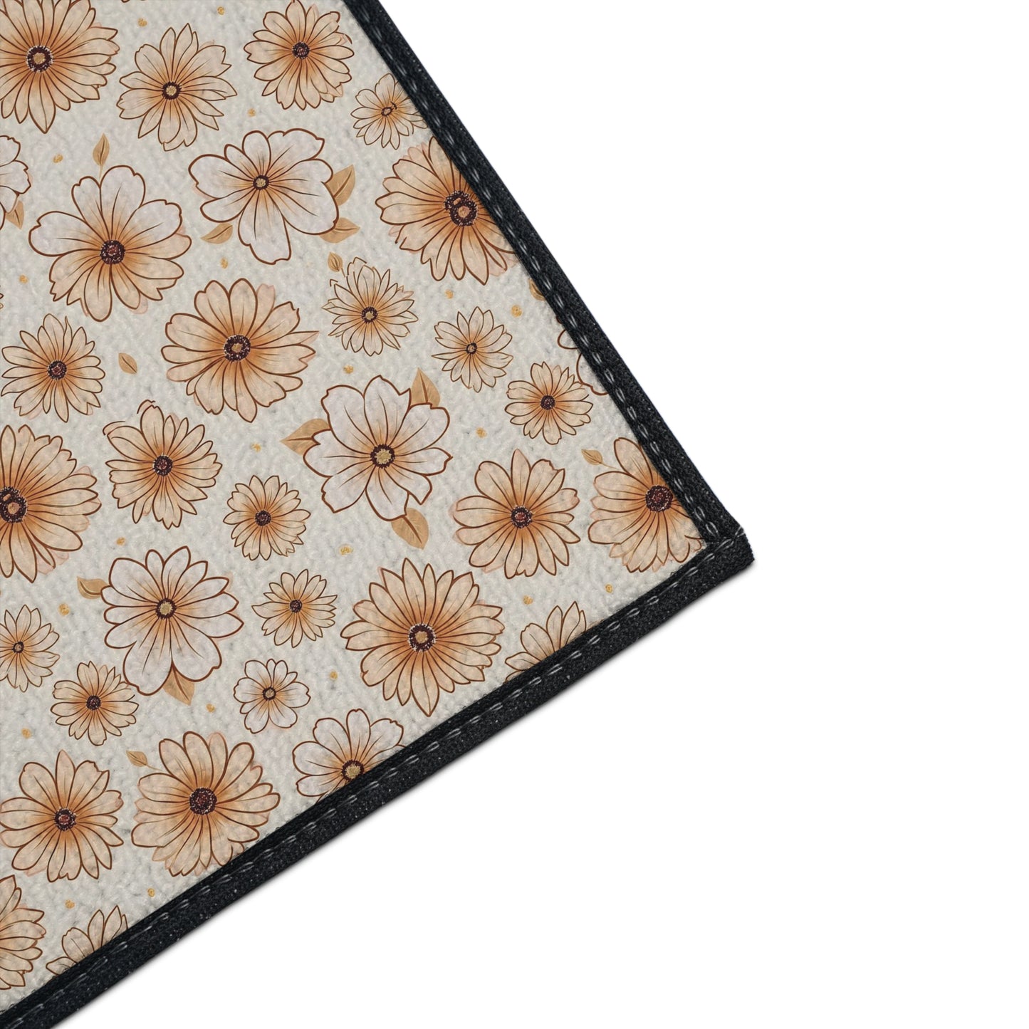 Boho Floral Heavy Duty Floor Mat - Stylish Entrance Rug, Kitchen Mat, Bathroom Mat, Durable Non-Slip, Home Decor