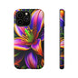 Floral Neon Tough Phone Case — Vivid Purple & Orange Lily Protective Cover