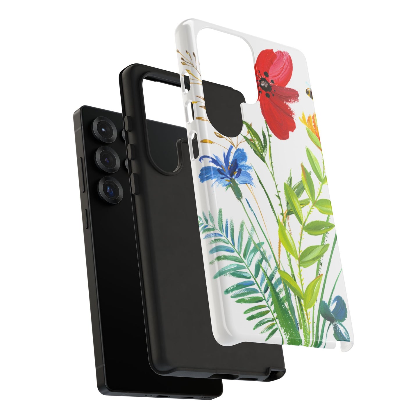 Floral Watercolor Tough Phone Case — Wildflower Bouquet Protective Cover