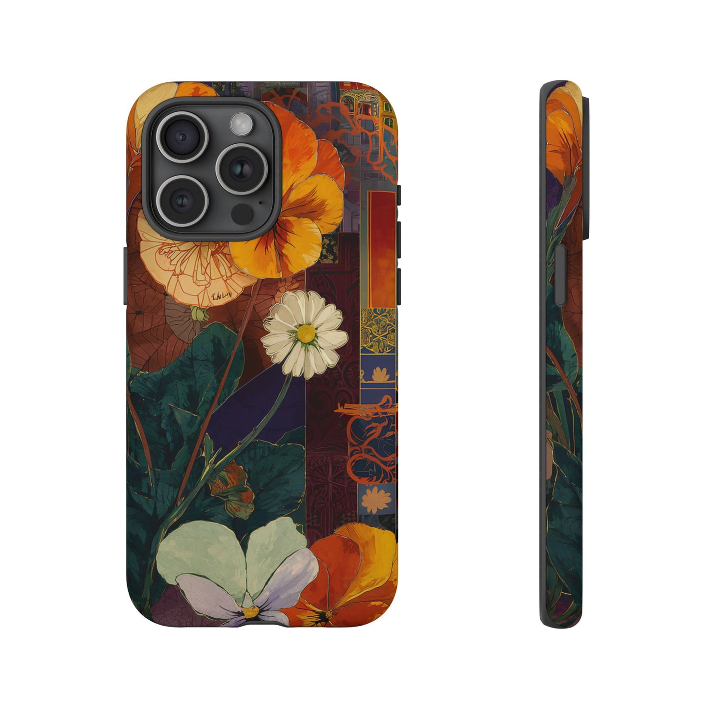 Floral Pansy Tough Phone Case — Vintage Botanical Protection