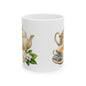 Elegant Tea-Themed Ceramic Mug, Perfect Gift for Tea Lovers, Home Decor, Mother's Day, Gift for Her, Cozy Mornings, Kitchenware