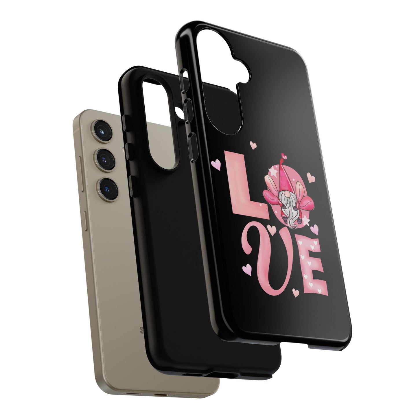 Love Gnome Phone Case — Cute Pink Heart Valentines Protective Case