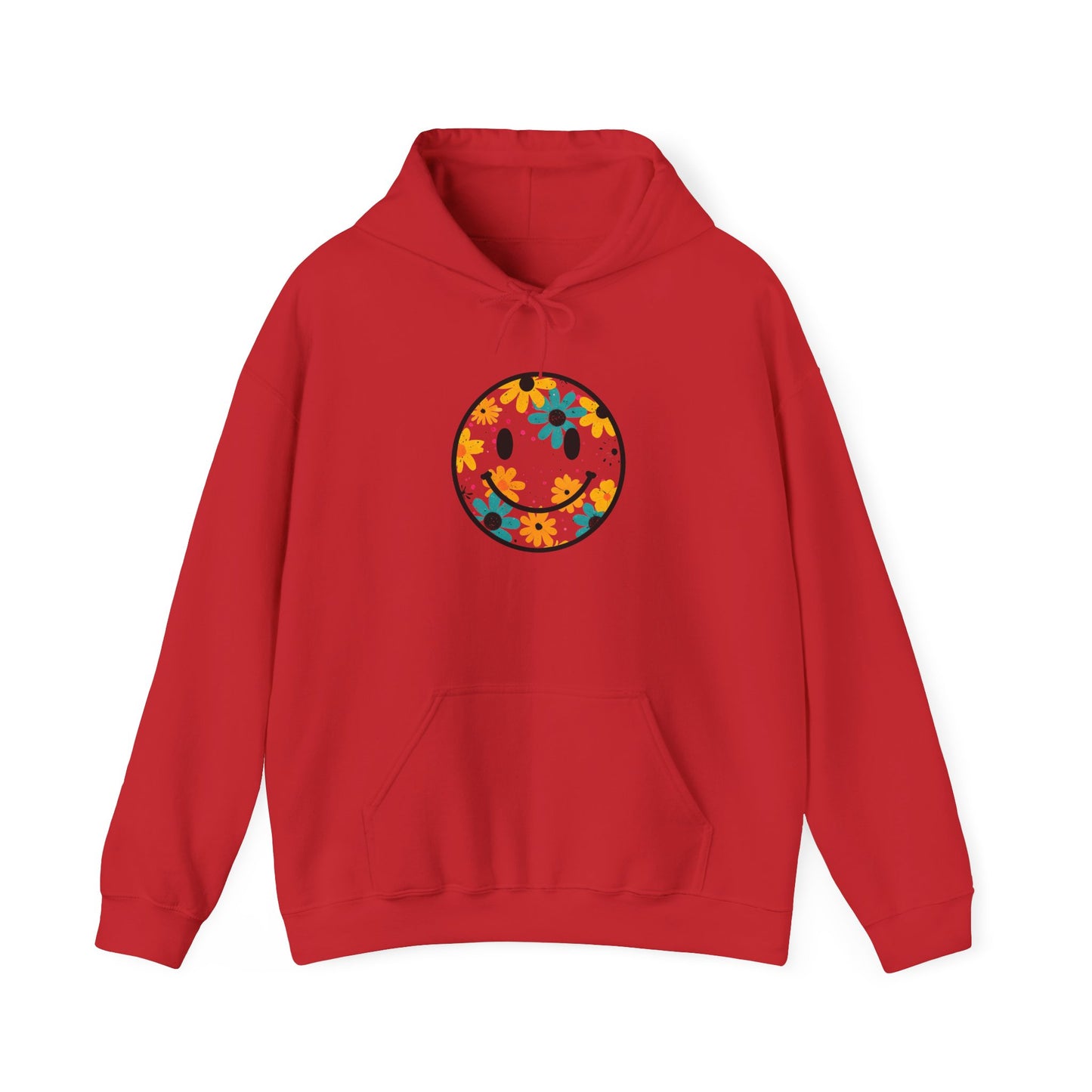 Floral Smiley Hoodie — Retro Daisy Smile Graphic Hoodie