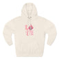 Love Blossom Hoodie — Pink Floral "LOVE" Graphic Fleece Hoodie