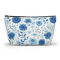 Blue Floral Accessory Pouch — T‑Bottom Makeup & Travel Bag