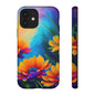 Floral Sunset Tough Phone Case — Vibrant Watercolor Flowers Protective Cover