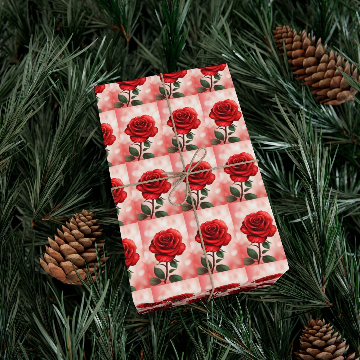 Rose Pattern Gift Wrap Paper — Romantic Floral Wrapping Sheets for Valentines & Anniversaries