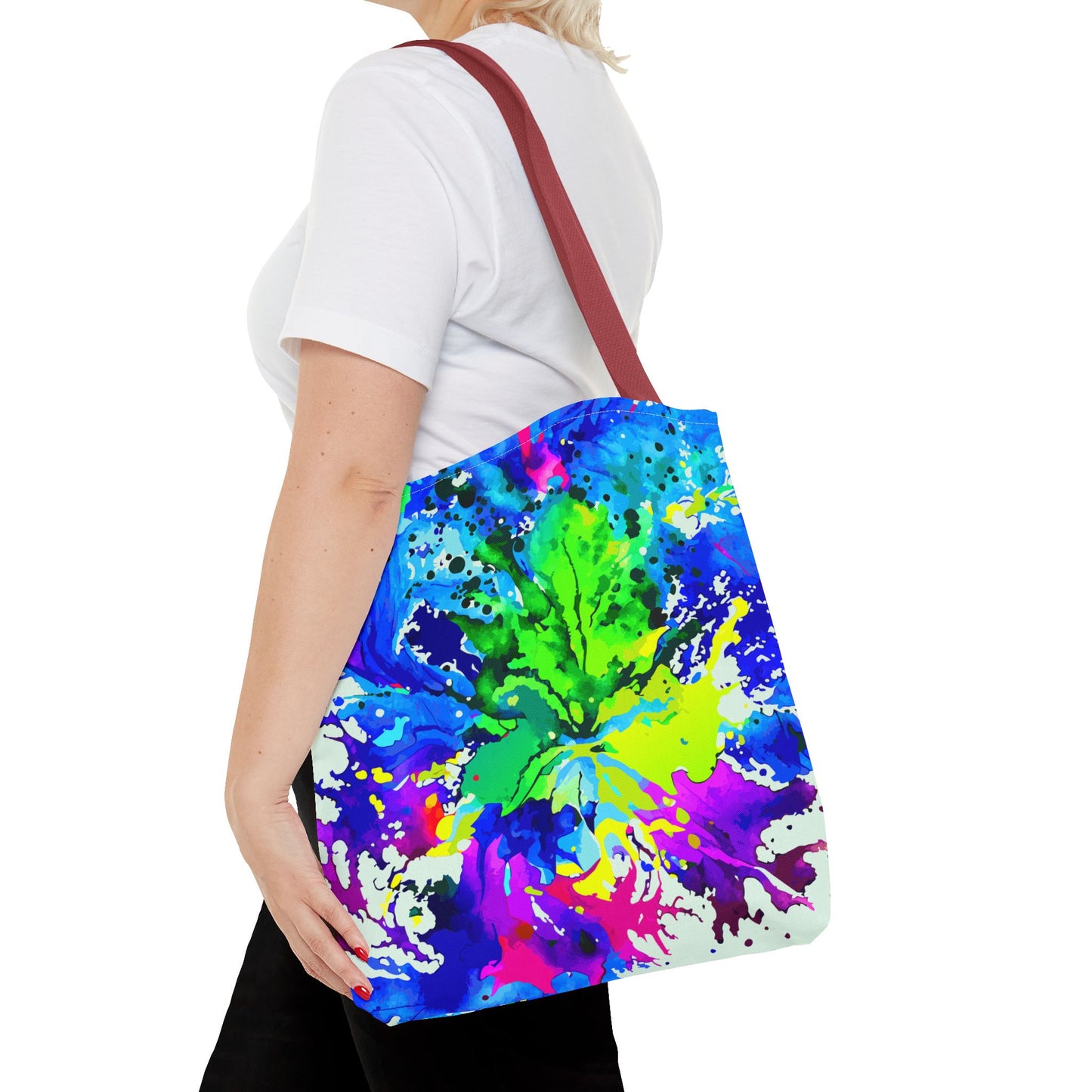 Vibrant Abstract Tote Bag Colorful Shopping Bag, Beach Tote