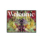 Welcome Floral Heavy Duty Floor Mat — Colorful Abstract Entry Rug