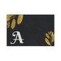 Monogram A Heavy Duty Floor Mat — Black & Gold Botanical Doormat
