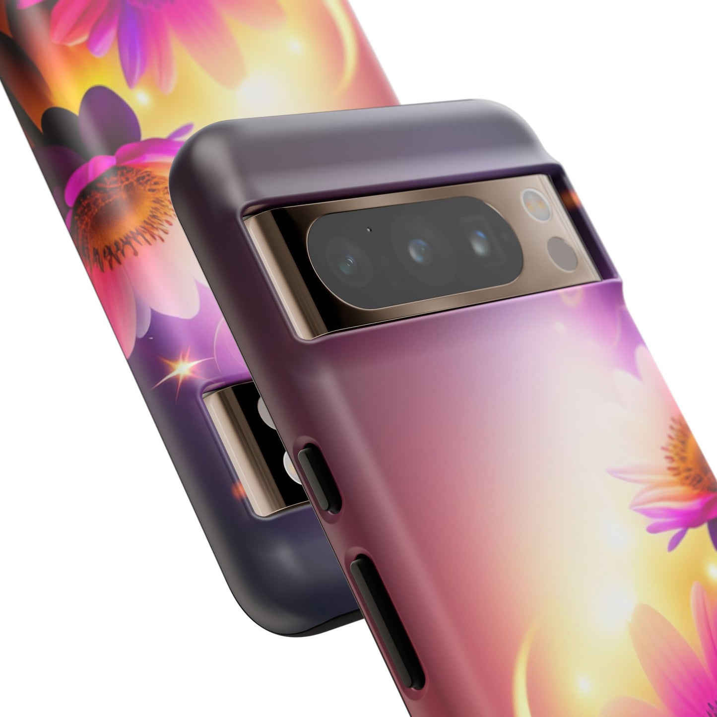 Floral Moonlight Phone Case – Purple Daisy Protective Cover