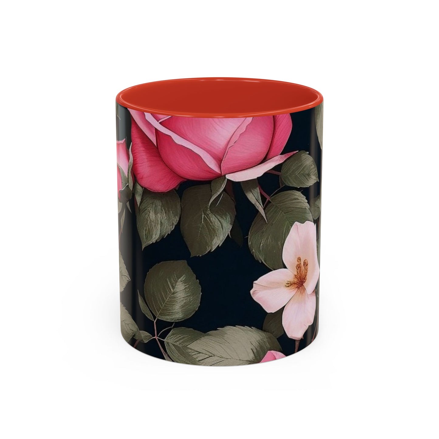 Floral Accent Coffee Mug, Gift for Her, Cute Floral Mug, Spring Decor, Coffee Lover Gift