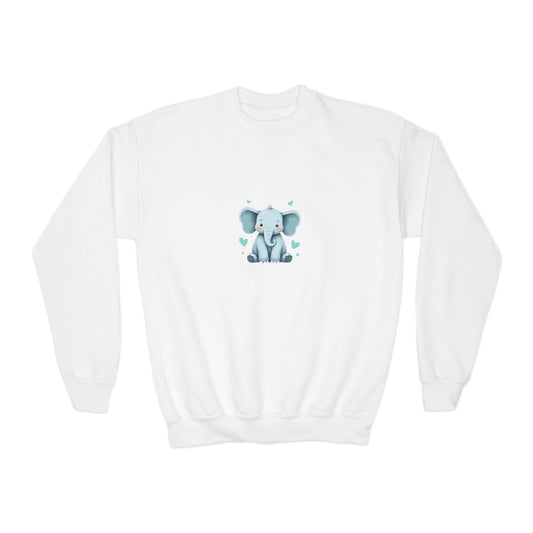 Adorable Elephant Youth Crewneck Sweatshirt