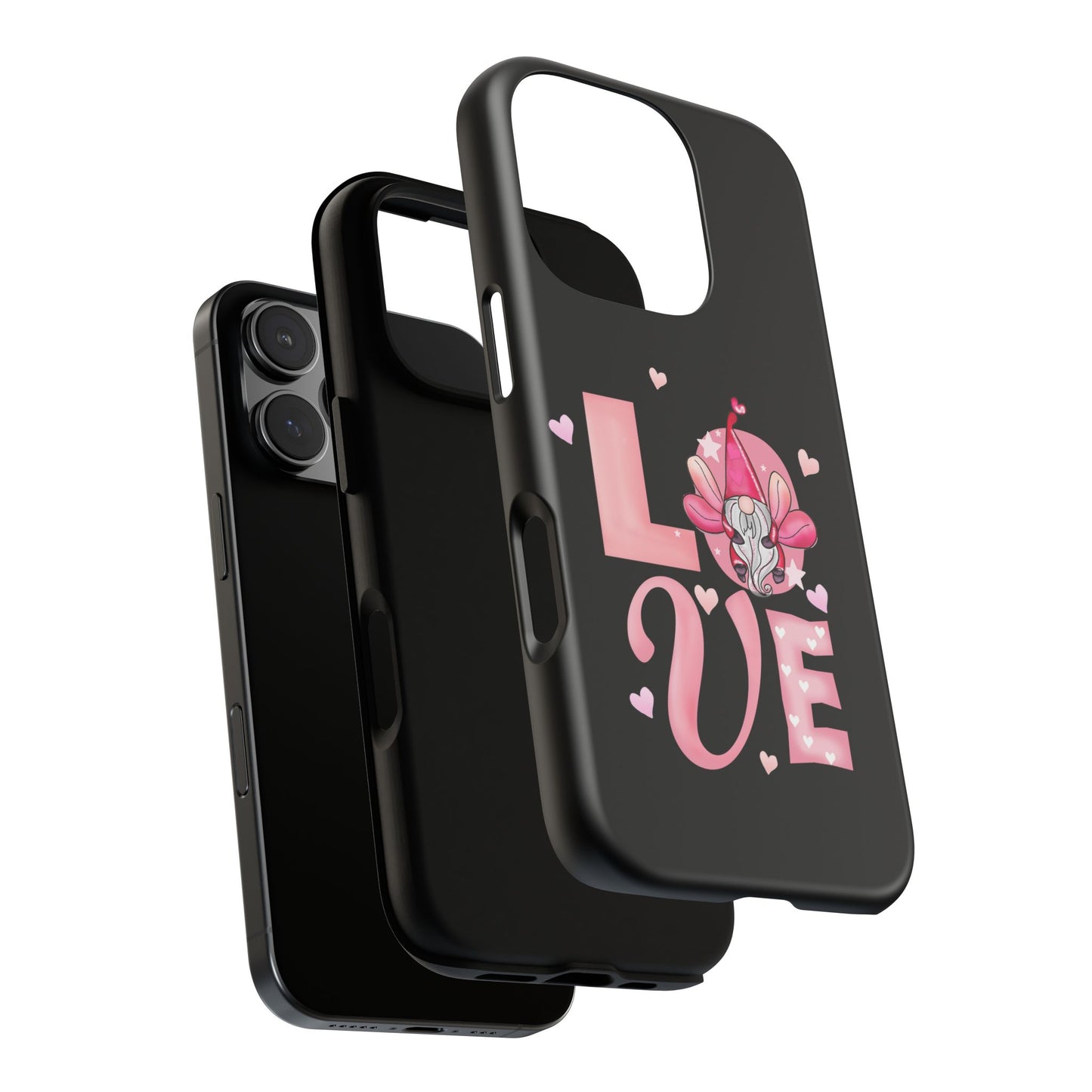 Love Gnome Phone Case — Cute Pink Heart Valentines Protective Case