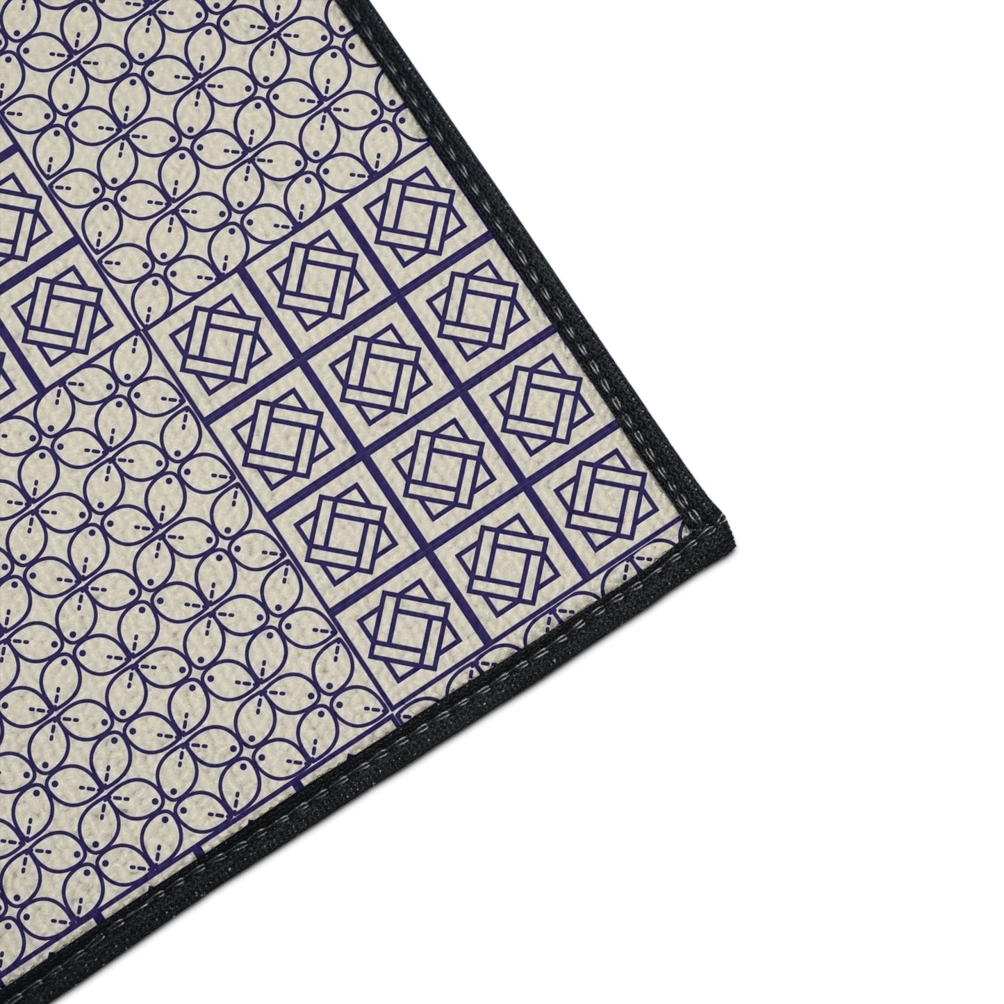 Geometric Patchwork Heavy-Duty Floor Mat — Non-Slip Entry Rug