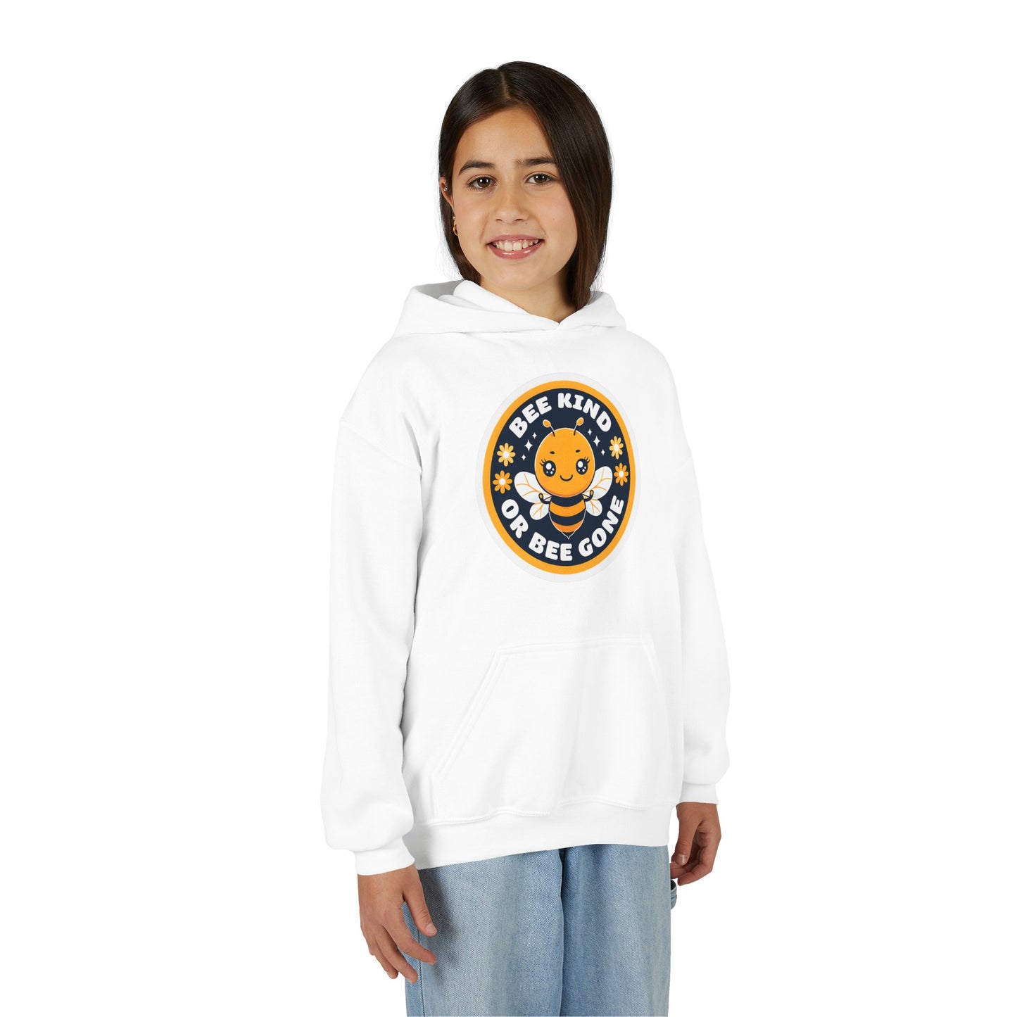 Bee Kind Badge hoodie | Youth Hoodie, Cute Bee Graphic