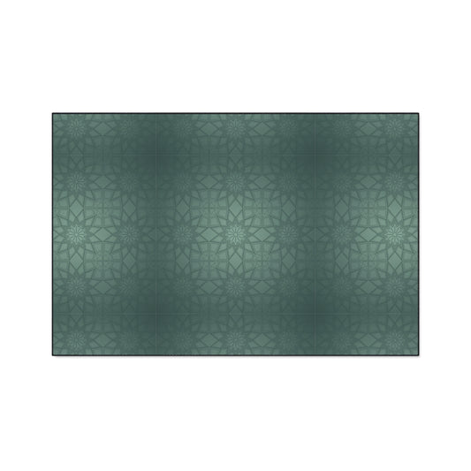 Heavy-Duty Floor Mat — Teal Geometric Anti-Fatigue Rug for Kitchen & Garage