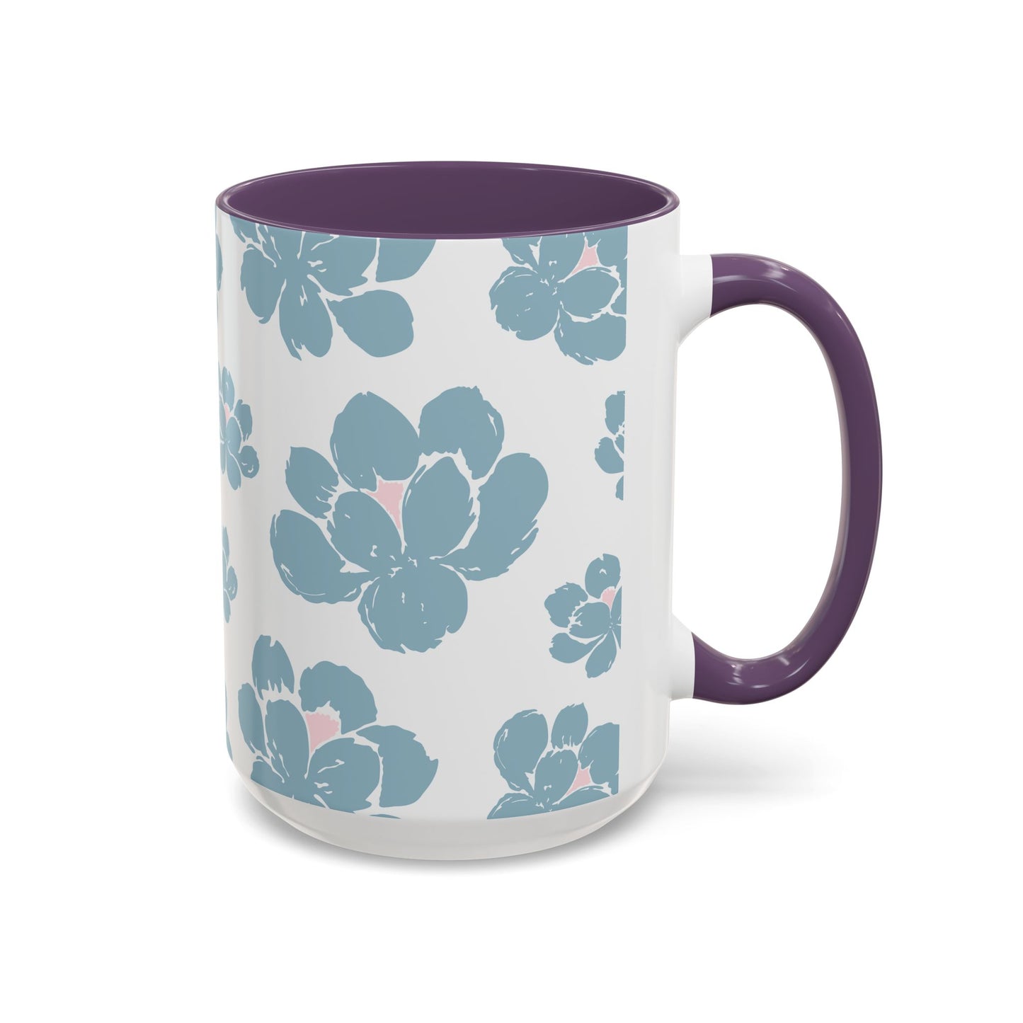 Floral Accent Coffee Mug - Elegant Drinkware, Perfect Gift for Her, Home Decor, Mother's Day, Birthday, Coffee Lovers