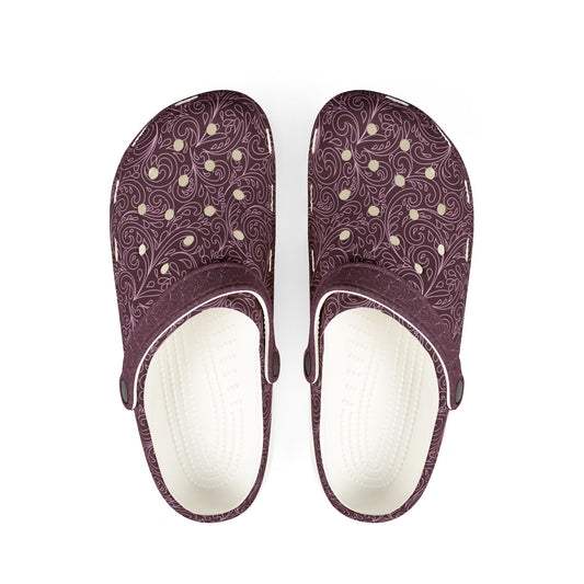 Maroon EVA Foam Clogs — Lightweight Slip-On Garden & Beach Shoes
