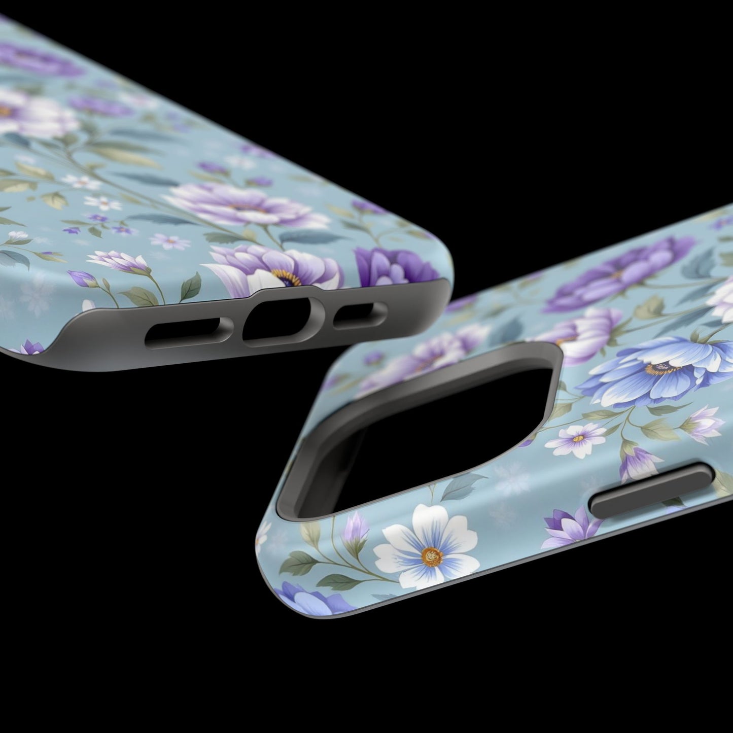 Floral Purple Peony Phone Case — Magnetic Impact‑Resistant Protective Cover