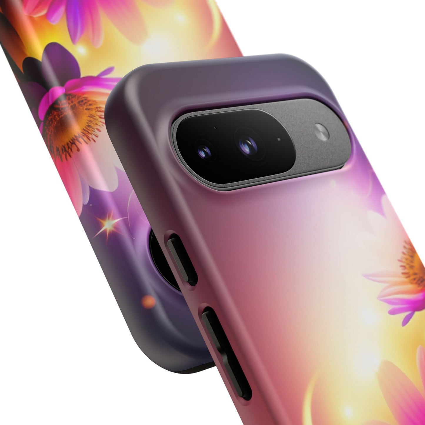 Floral Moonlight Phone Case – Purple Daisy Protective Cover