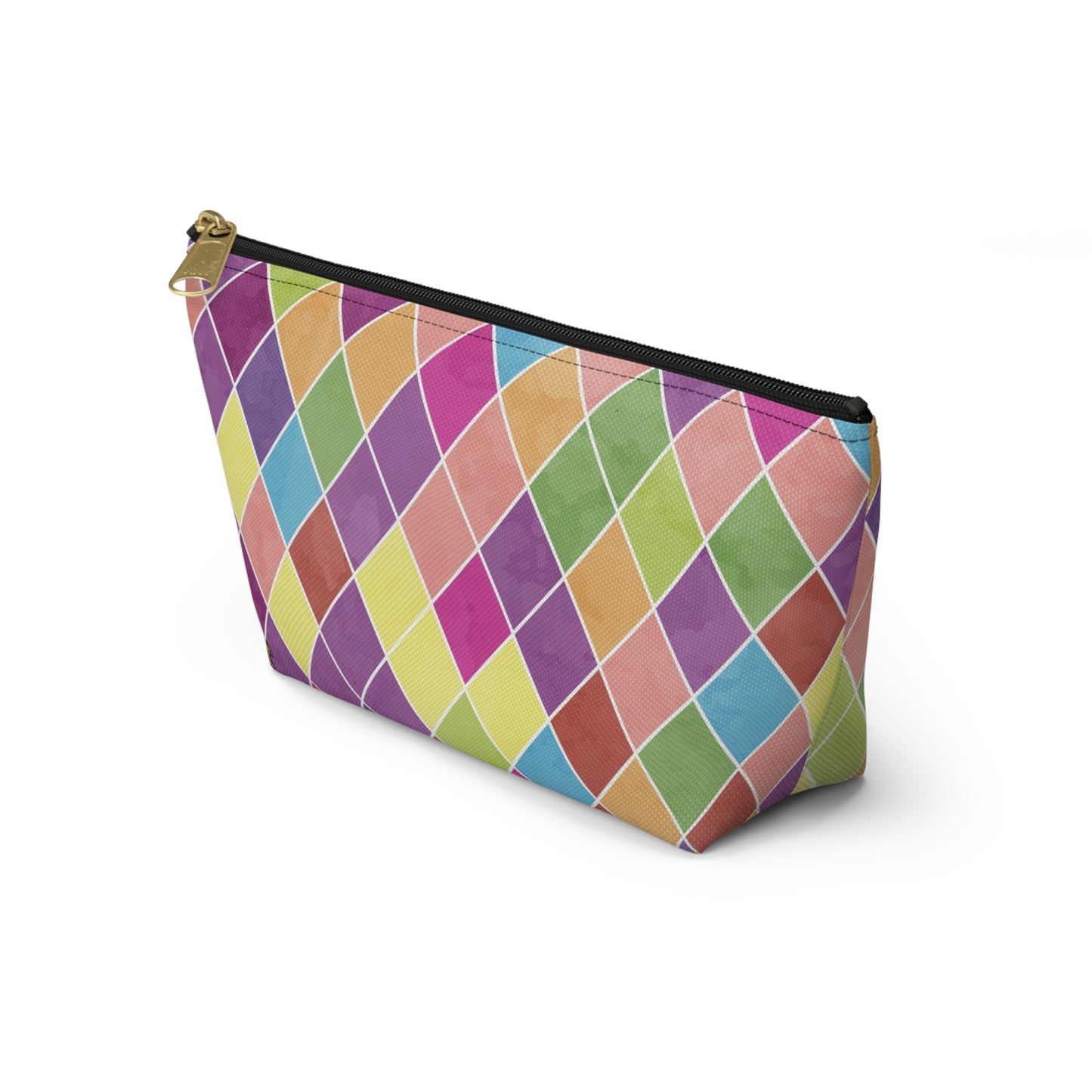 Vibrant Geometric Accessory Pouch, Colorful Makeup Bag, Travel Organizer, Gift for Artists, Pencil Case