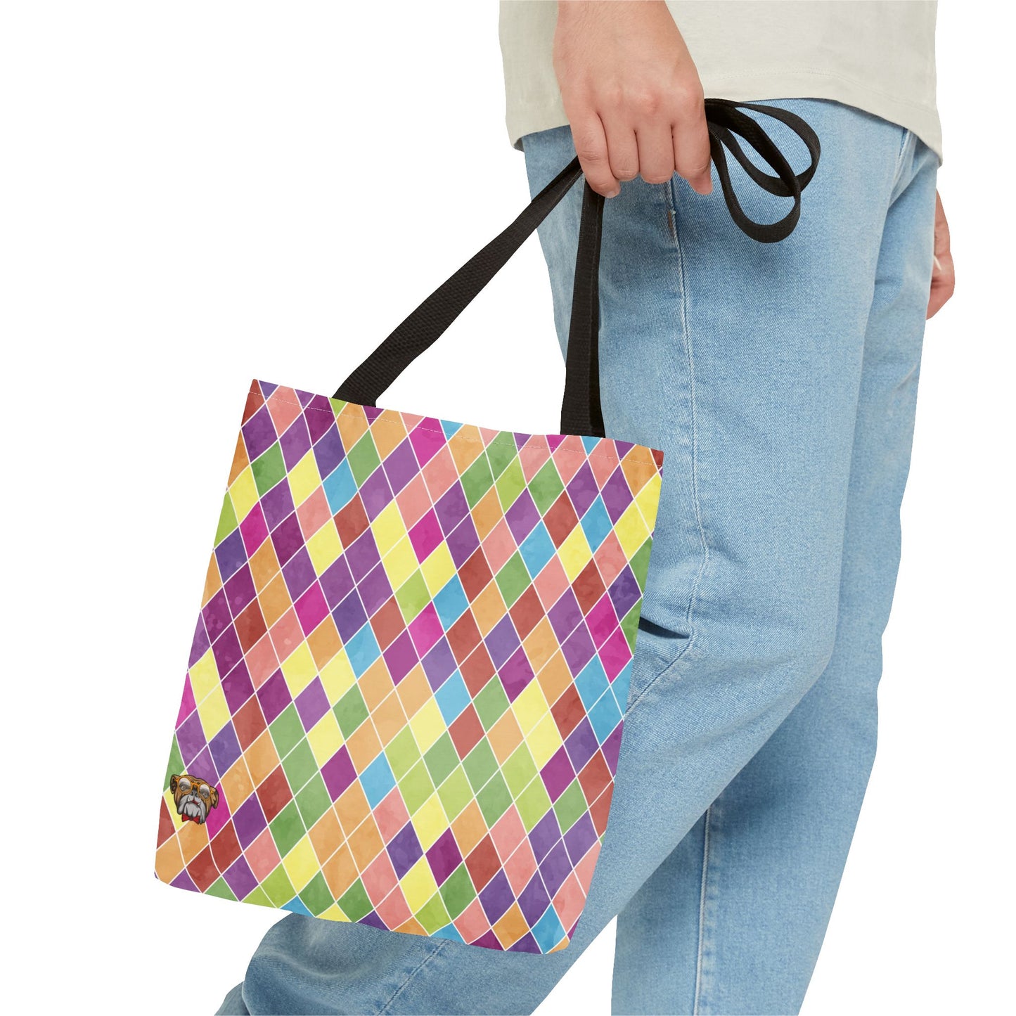 Colorful Geometric Tote Bag, Funky Shoulder Bag, Eco-Friendly Shopping Tote, Stylish Beach Bag, Art-Inspired Everyday Bag