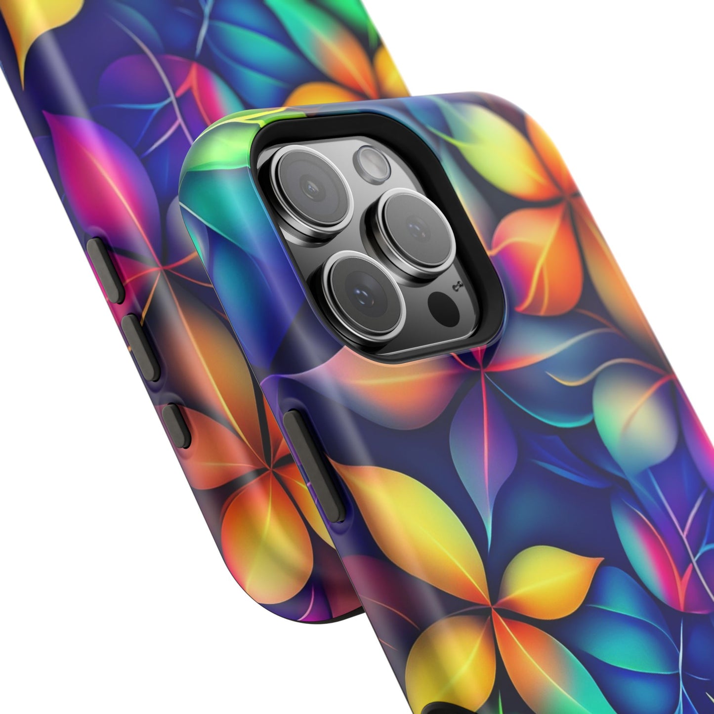 Floral Prism Magnetic Impact-Resistant Phone Case — Colorful Gradient Petal Design